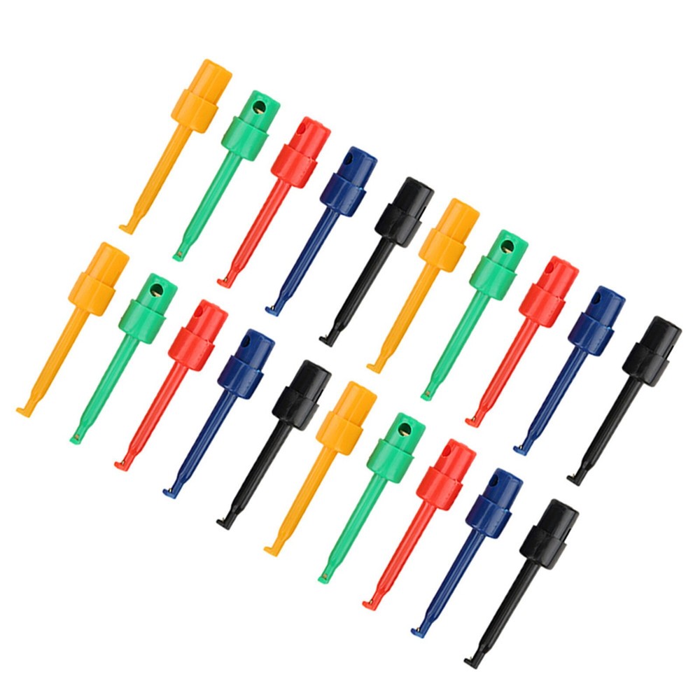 20Pcs Large Test Hook Clip Grabber Test Probe for Electronic Testing Multimeter