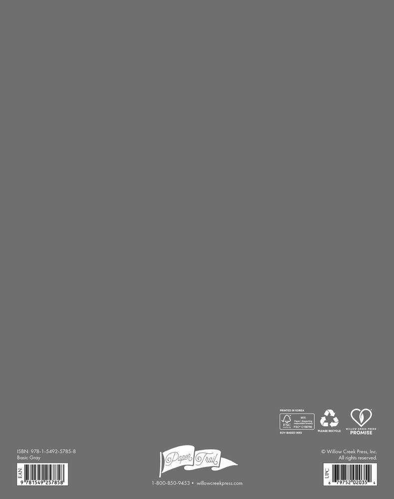 Basic Gray 2026 7.5" x 9.5" Booklet Monthly Planner