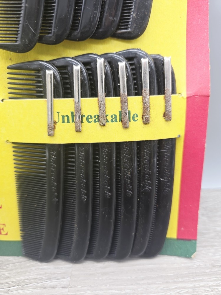 1950s PARADE Unbreakable Comb Store Display 22 Count, Bright Colors.