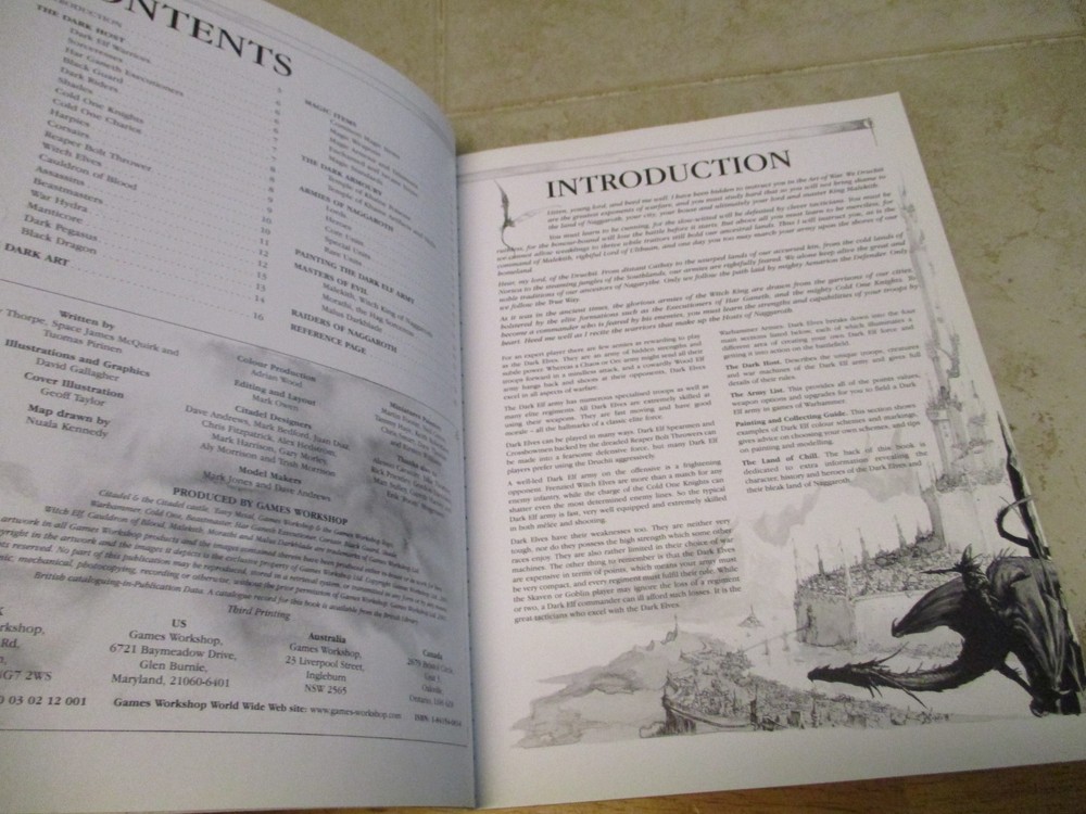 Warhammer Classic Dark Elves Elf Army Book Codex 2001 OOP RPG Supplement