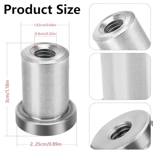 8pcs Weld-On Nuts, 3/8"-16 Thread Long Threaded Stepped Female 8PCS 3/8"-16