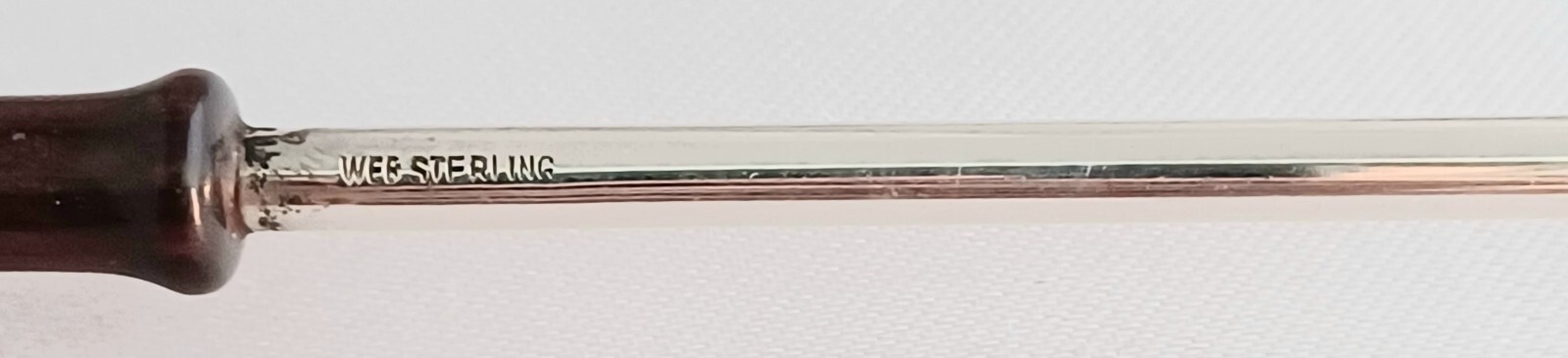 Web Sterling & Wood Handle Candle Snuffer Dark Wood handle 10"
