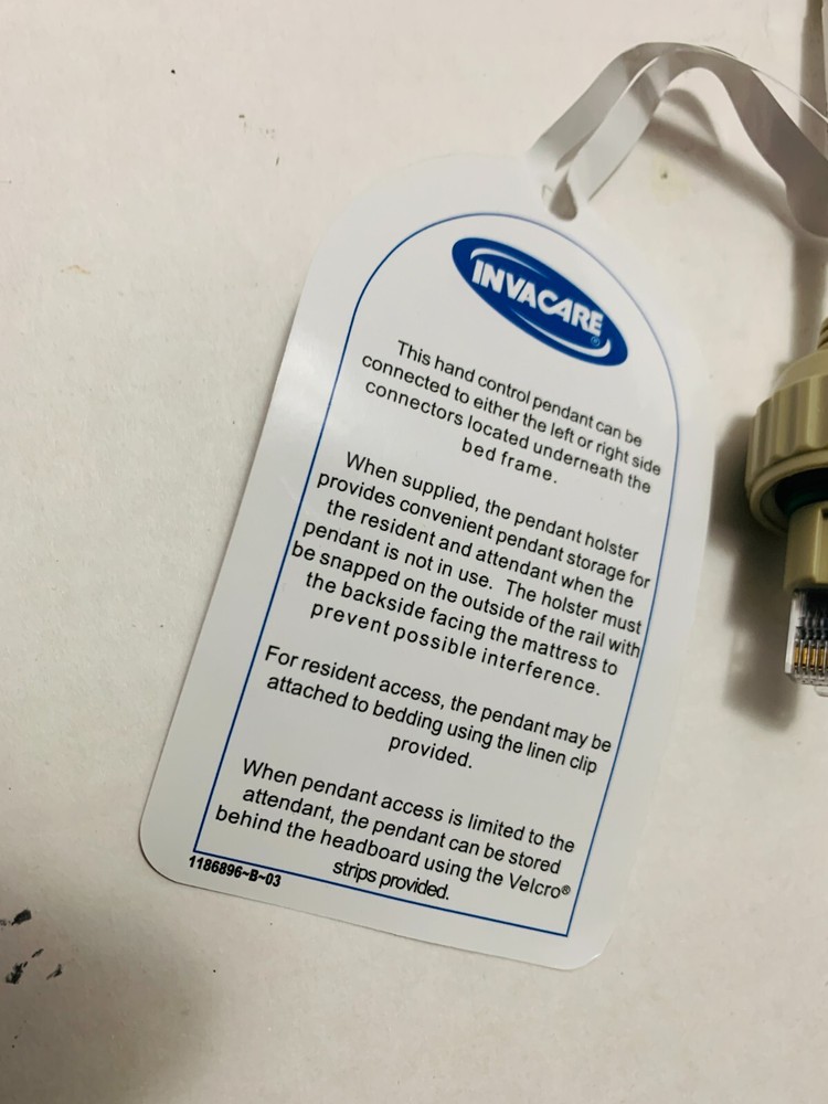 Invacare 1158553 (1158435) CS7 8 Button Bed Controller Remote Pendant