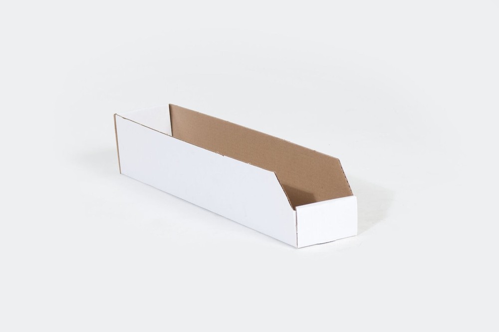 4 x 9 x 4 1/2" Open Top Bin Box White 50 Pack