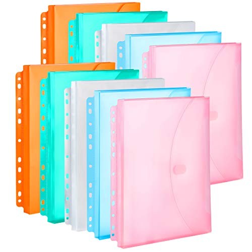 10 Pack Assorted Color Expandable Poly Binder Pocket, Assorted Color 10 Pack