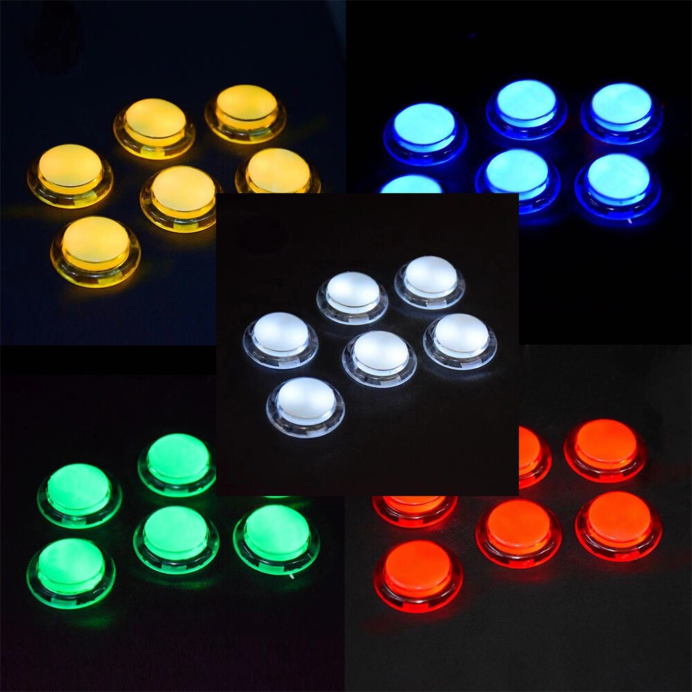 10PCS LED lit Arcade Push Buttons MAME Multicade 5V 30MM LED PUSH BUTTON
