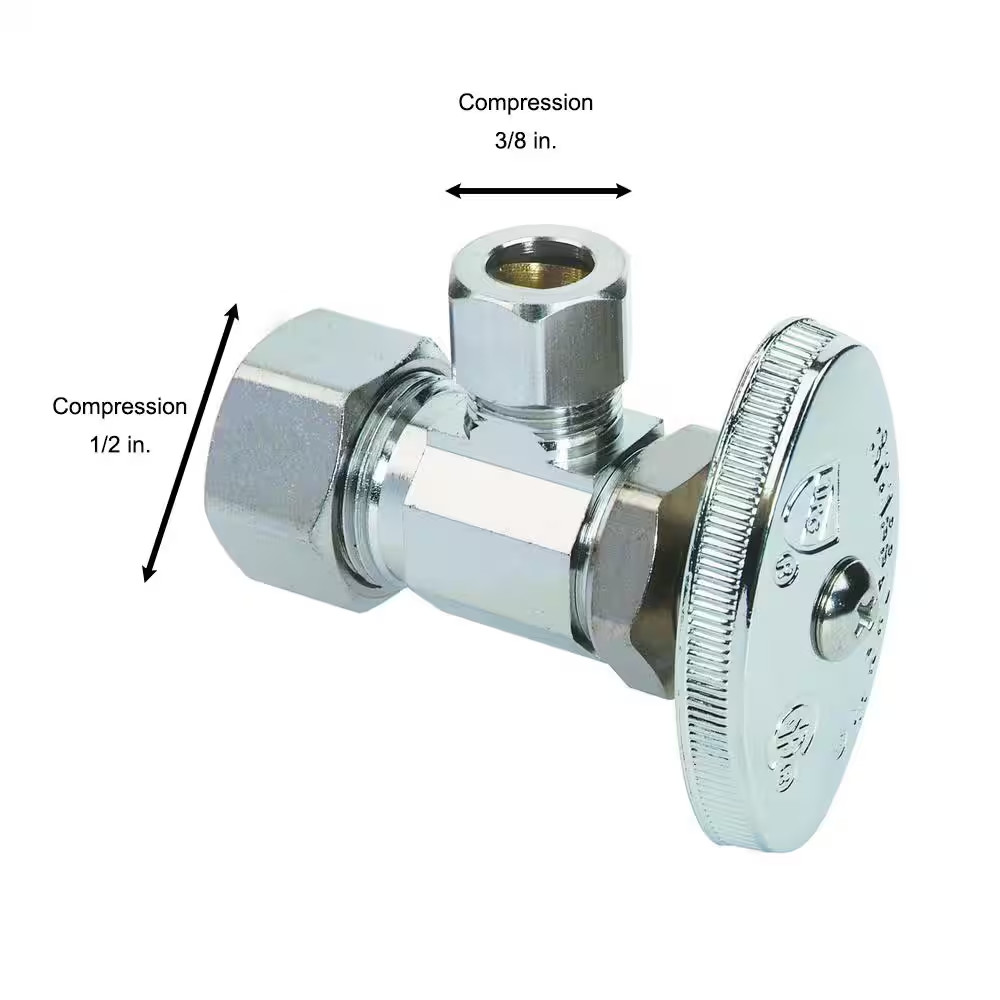 1/2 In. Nominal Compression Inlet X 3/8 In. O.D. Compression Outlet Multi-Turn C