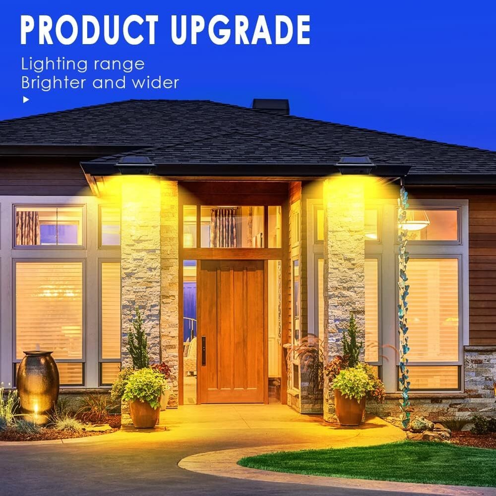 4Pcs 40LEDs Solar Light Sensor Lights for Gutter Fence Pathway Security Lamps