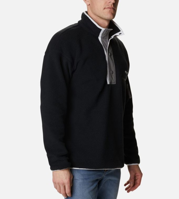 NWT MEN'S COLUMBIA 1889851 012 HELVETIA HALF SNAP FLEECE BLACK/WHITE JACKET $85