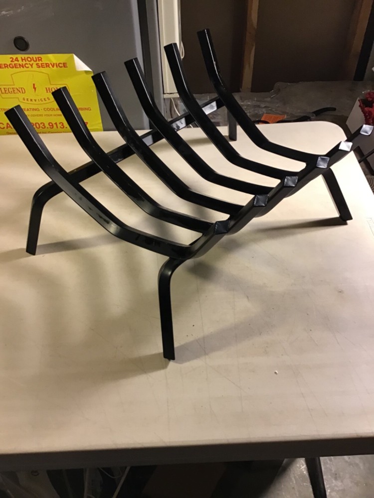 All Black-1” Premium Solid Steel Fireplace Grate In Excellent Condition