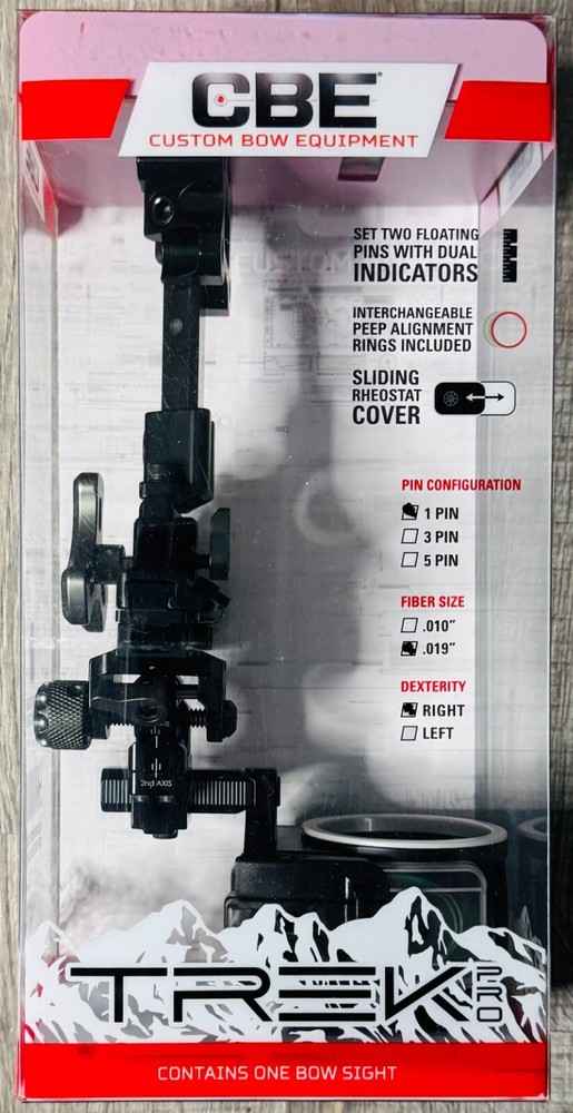CBE Trek Pro Archery Sight 1 Pin .019 Right Hand