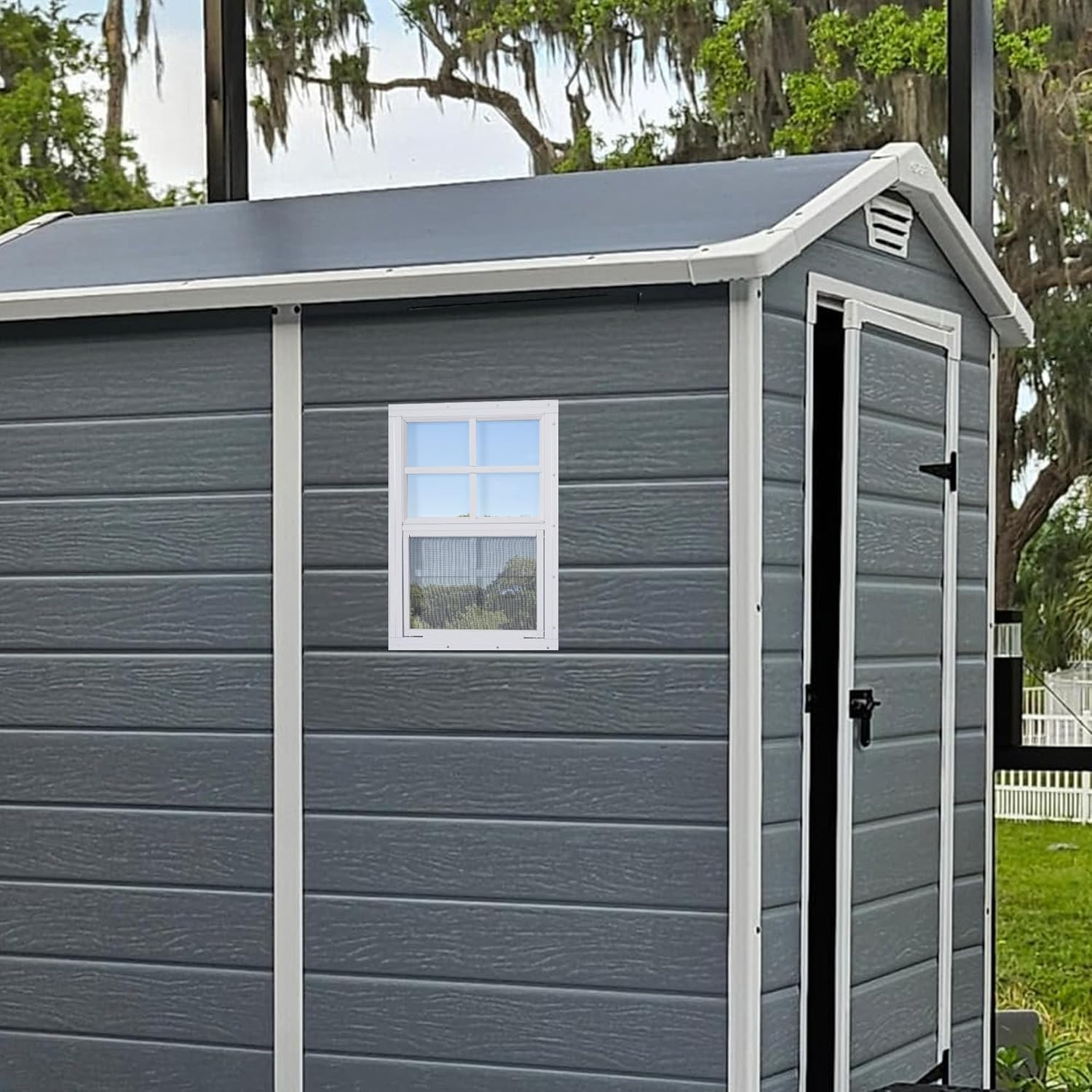 2 Pack Shed Windows, 14'' X 21'' Household Windows with Tempered Glass and Fiber