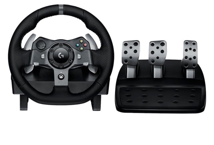 Logitech G920 Racing Wheel, Pedal Set, Gear Shifter, USB Bundle for Simulation