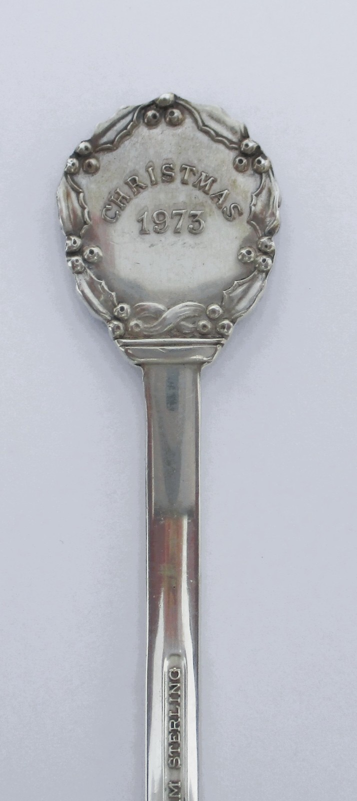 Gorham 1973 Sterling Silver Christmas Spoon Green Enameling, Bells