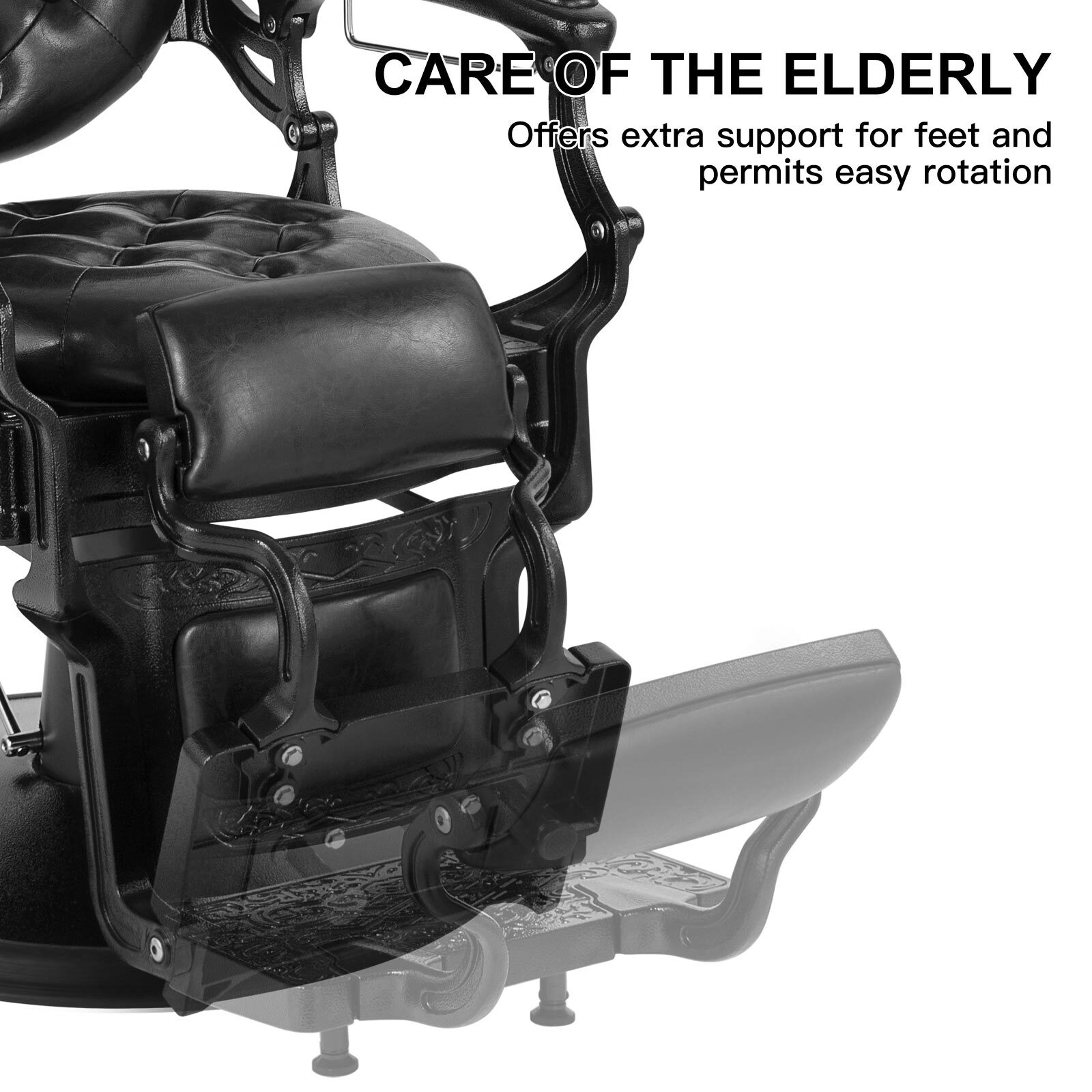 Vintage Black Heavy Duty Barber Chair Hydraulic Recline All Purpose Salon Beauty