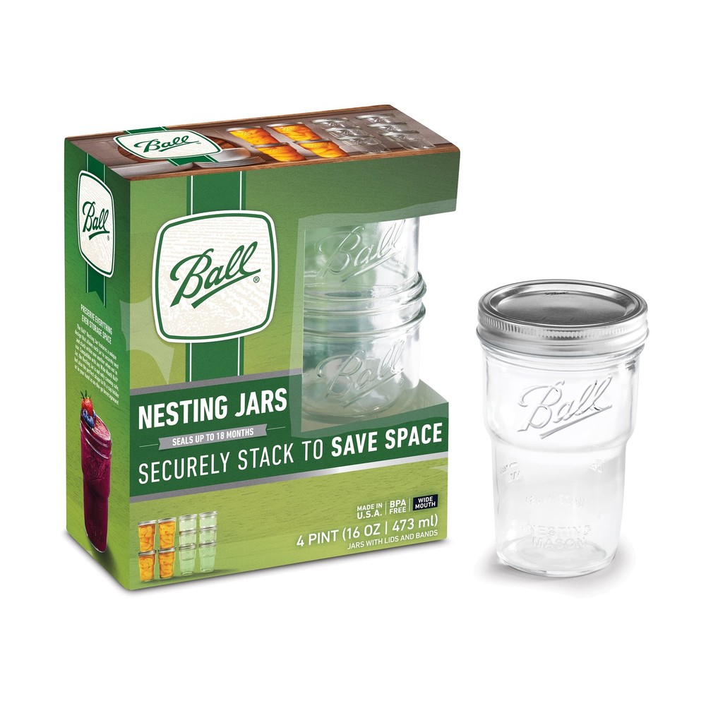 Ball 16oz Mason Jar Drinking Glasses 4-Pack,