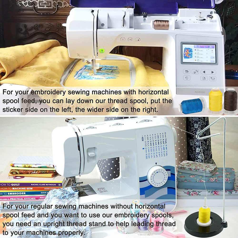 63 Colors Compatible with Brother Polyester Embroidery Machine Thread Kit 500M (
