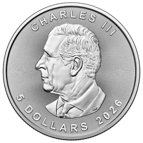 2026 Canada Silver Maple Leaf - 1 oz - $5 - 1 Roll - Twenty-five 25 BU Coins