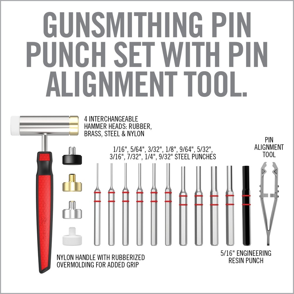 Real Avid Hammer & Punch Set | Includes 4 interchangeable hammer heads (AVHPS)