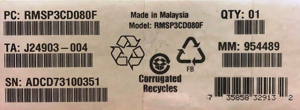 Intel RMSP3CD080F RAID Module  PCIe/SAS/SATA  4GB NEW BULK PACKAGING