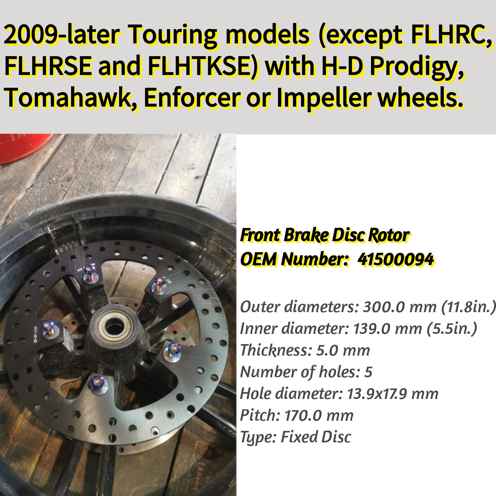 Prodigy 11.8" Front Brake Rotors For Harley 09-23 Street Glide Road Glide FLHTCU