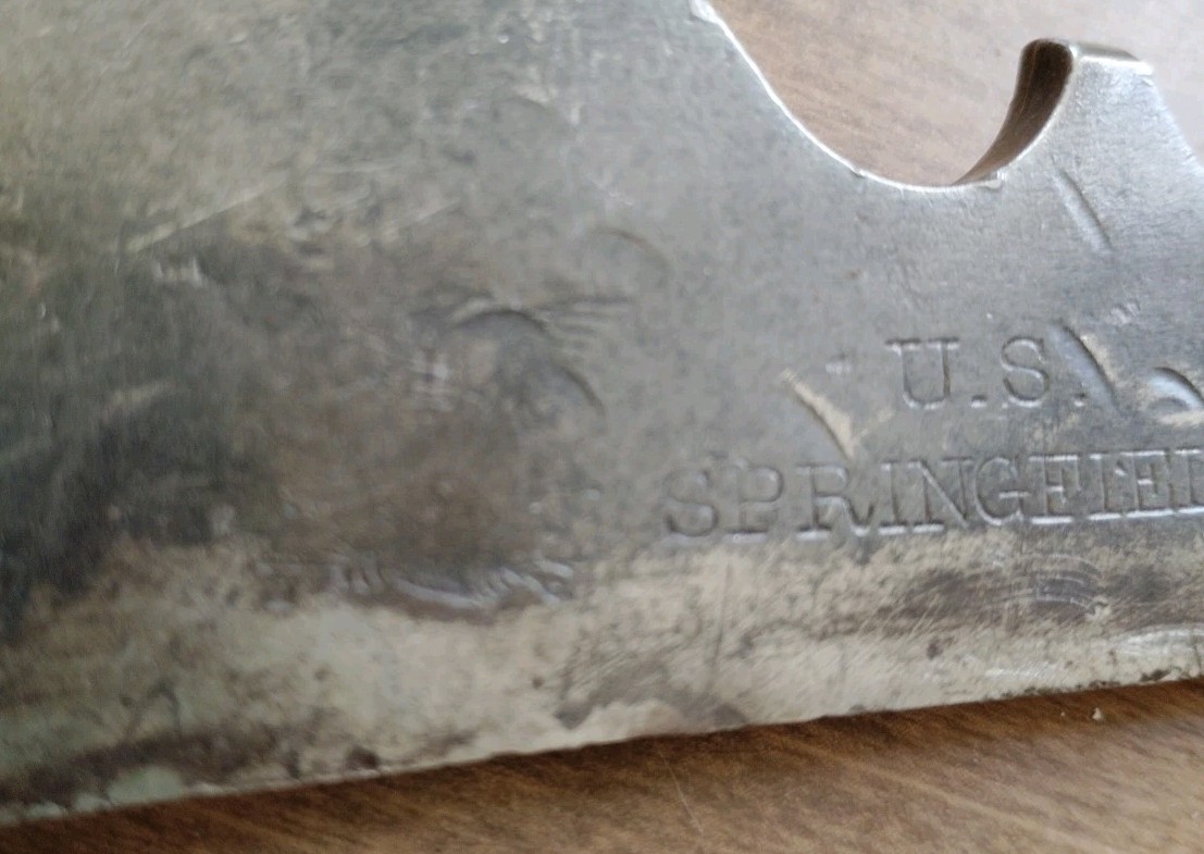 ORIGINAL US ARMY SPRINGFIELD LOCK PLATE