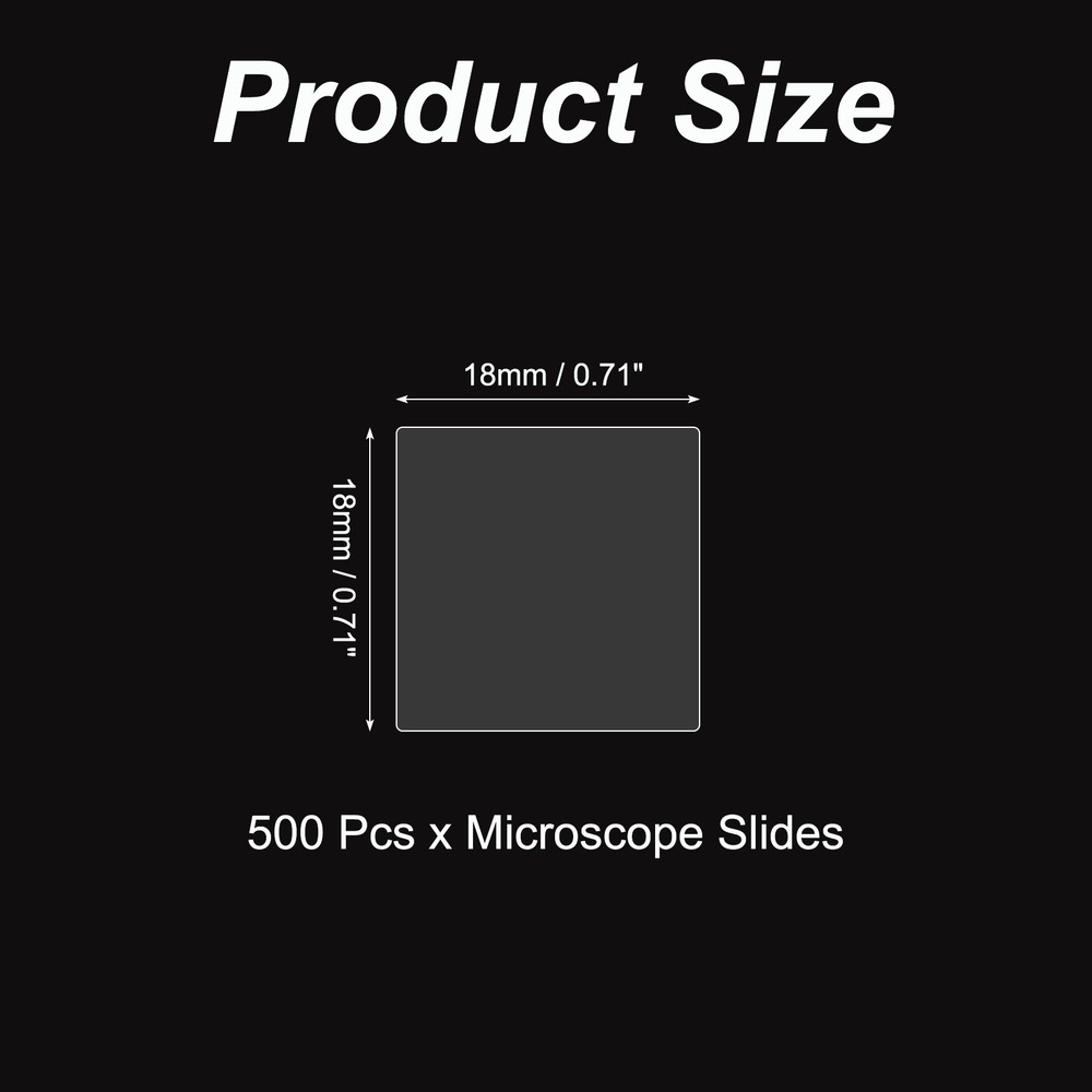 500pcs Cover Slips for Microscope Slides, 18x18mm Microscope Cover Square