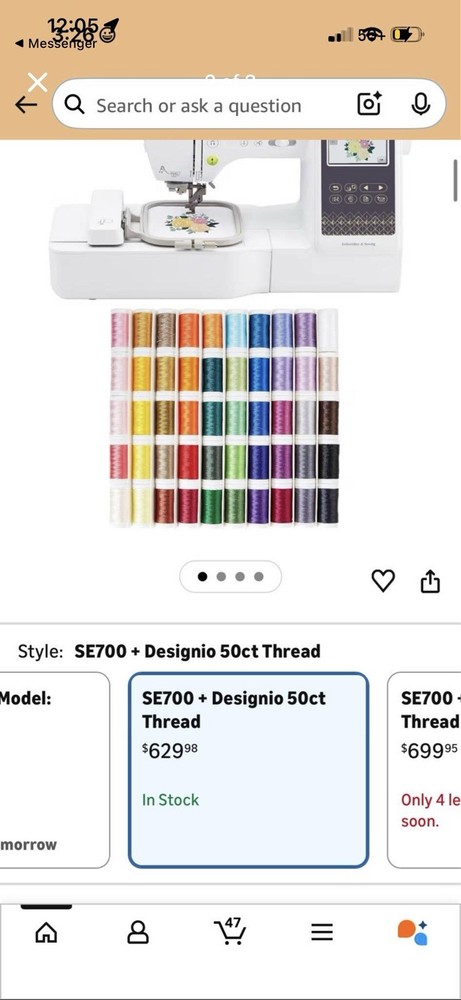 Brother Embroidery 50ct Thread Set for machine sewing