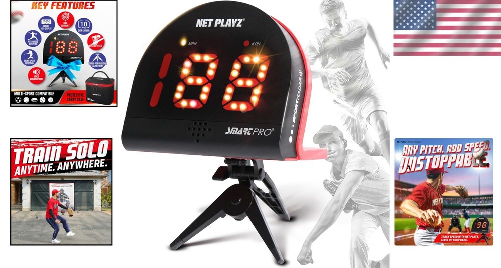 Versatile Sports Speed Radar with Large LED Display & Data Logging Capabilities