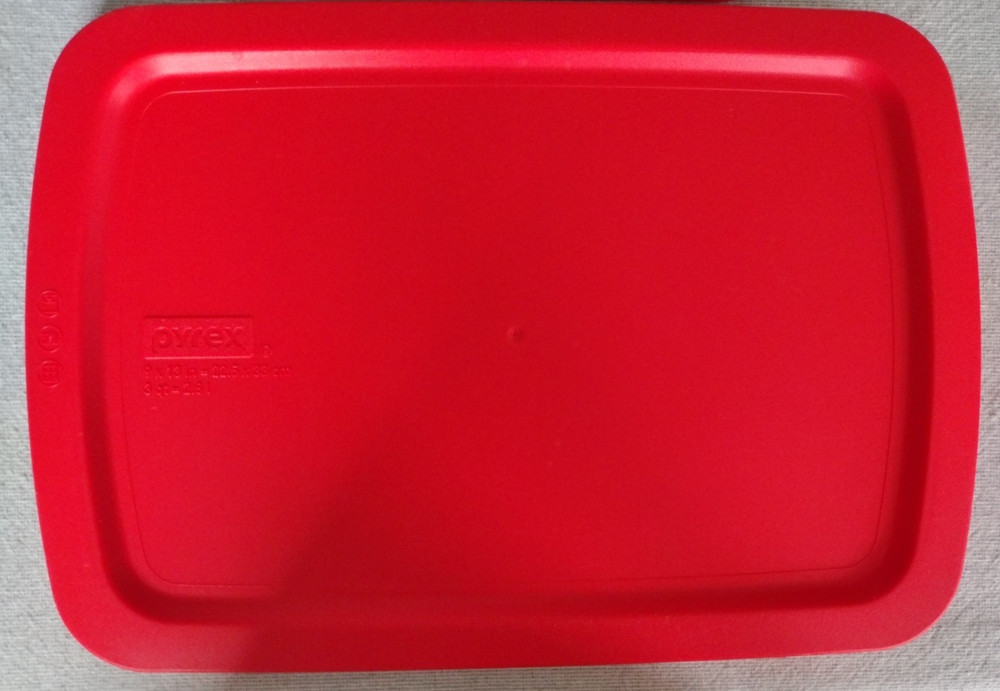 Pyrex 9x13 9 By 13 Red Rectangular Replacement Lid 3 Qt=2.8L 233-PC