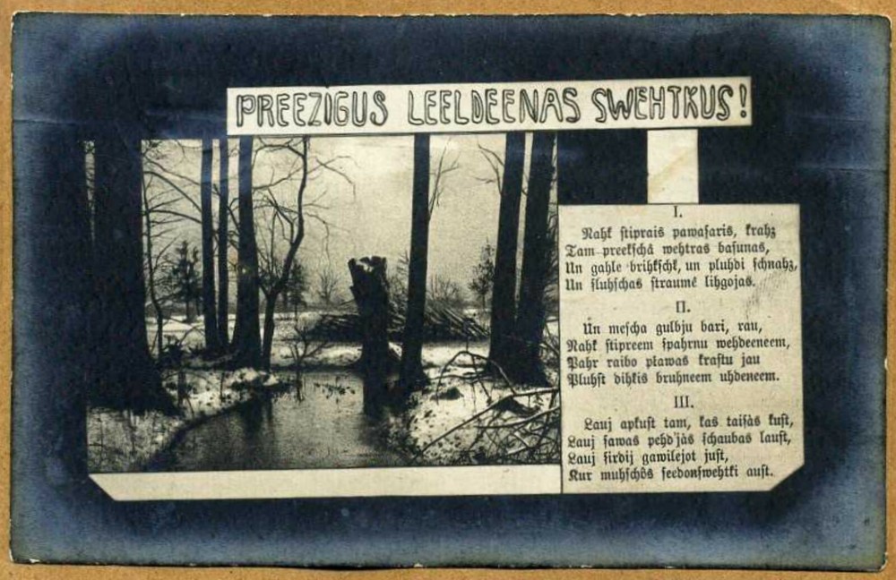 Latvia 1911 Easter Postcard w/Machine Cancel 2
