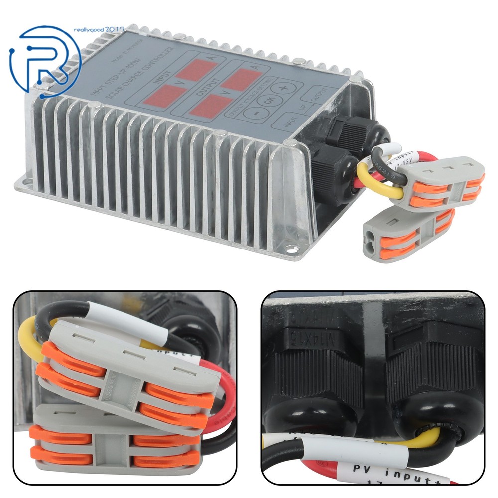 Solar Charge Controller, Boost MPPT 24‑85V Voltage LED Display Adjustable 400W