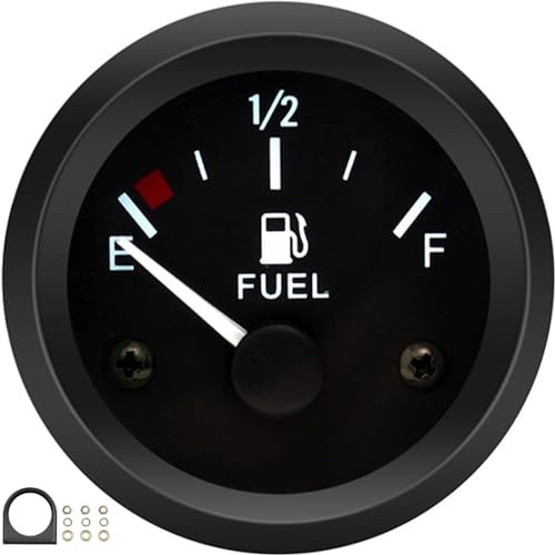 2" Universal Fuel Gauge Kit, E-1/2-F Pointer Fuel Level Gauge White Pointer