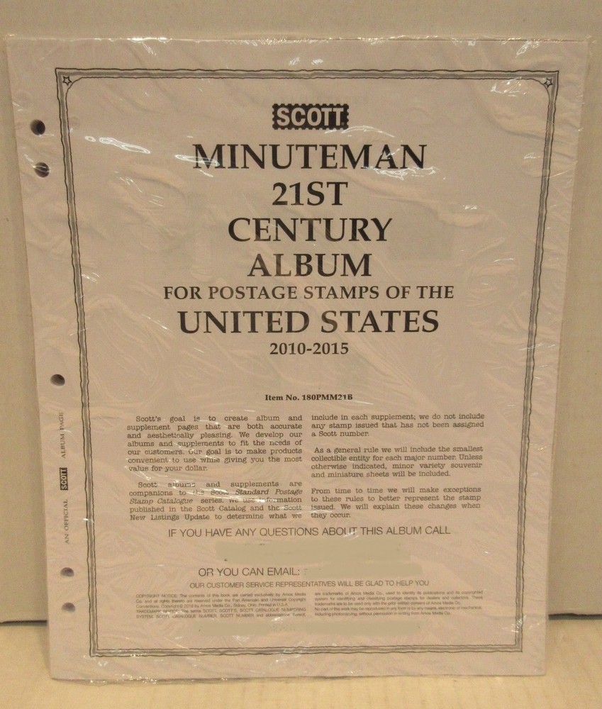 Scott Minuteman 21st Century Stamp Pages 2010 - 2015 United States 180PMM21B