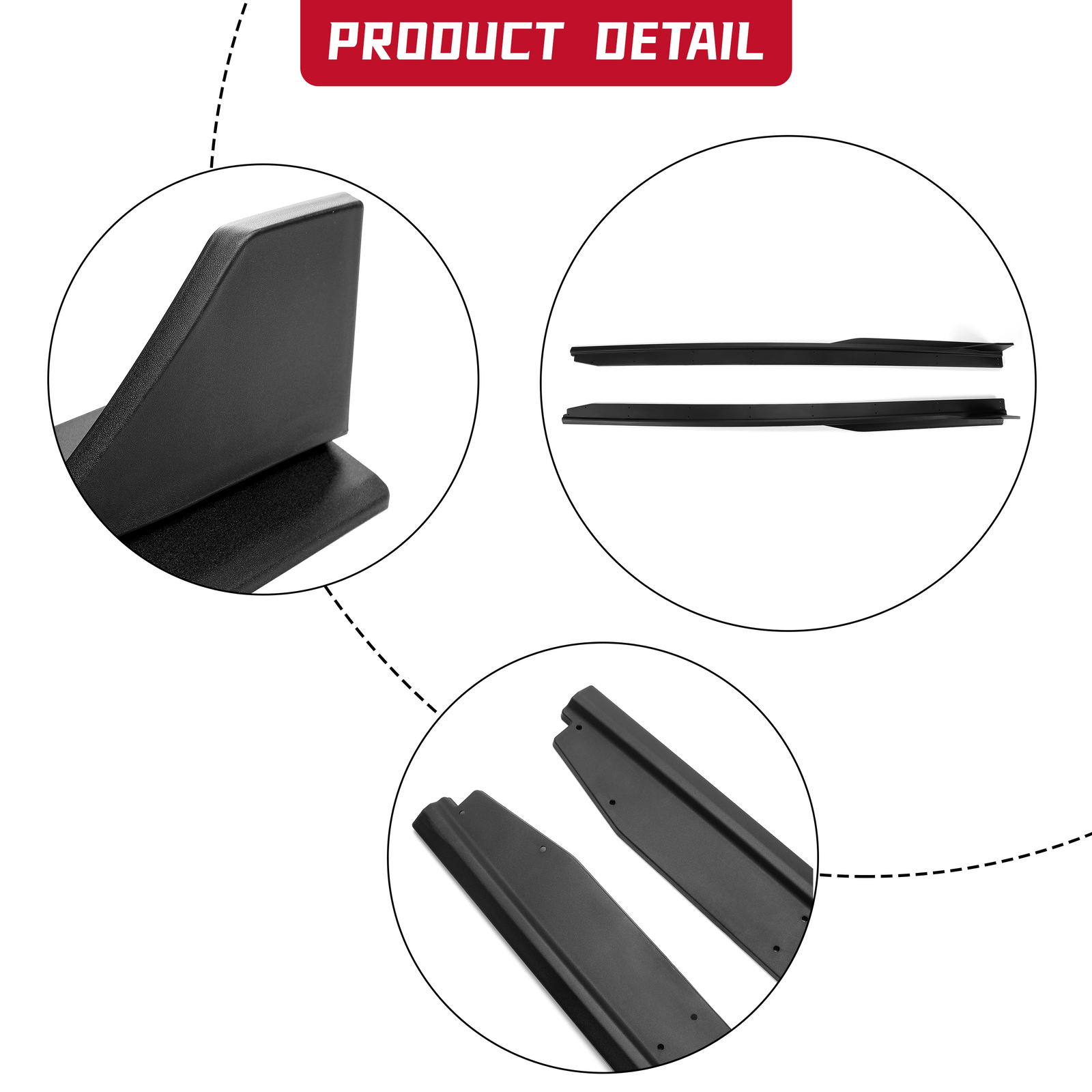 NEW Side Skirt Extension Splitter W/ Winglet GT500 Style For 15-22 Ford Mustang