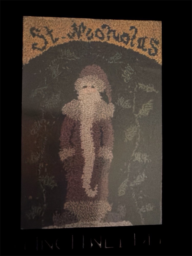 Primitive Punch Needle Pattern St Nicholas Old Tattered Flag Santa NOS