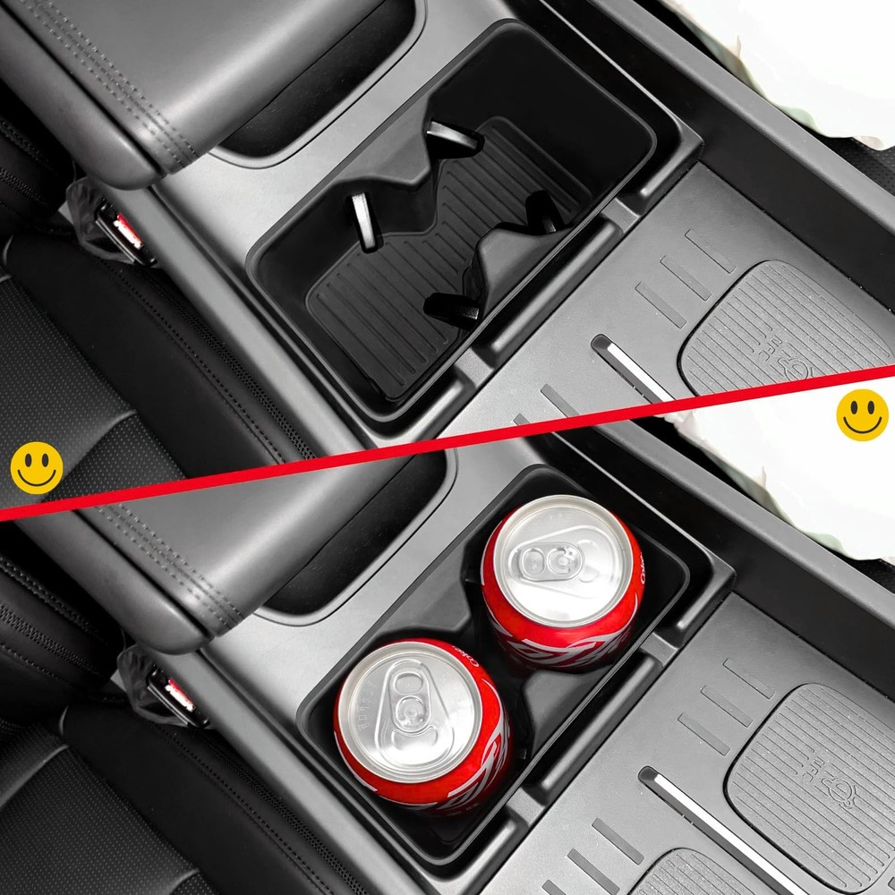 Lower Center Console Organizer Tray & Cup Holder Insert Black