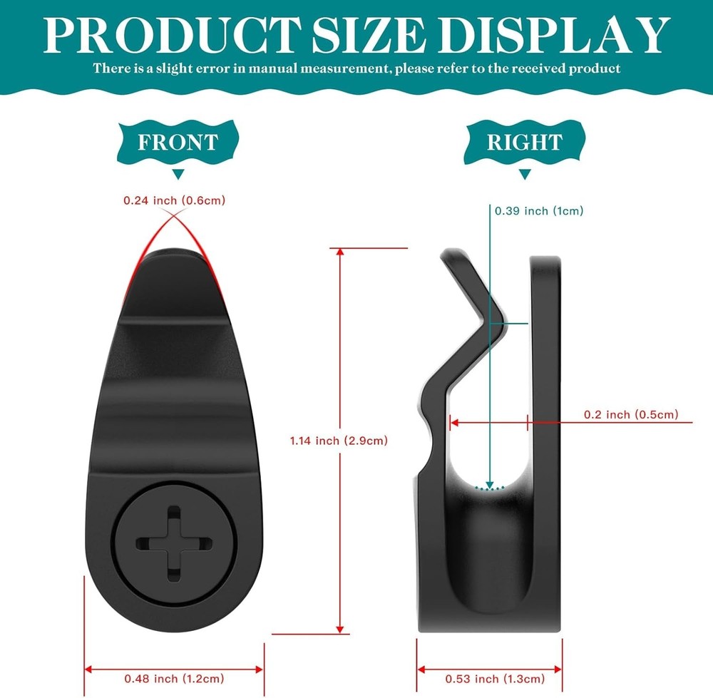 Versatile String Light Clips for Indoor/Outdoor Use - Weatherproof Black Hooks