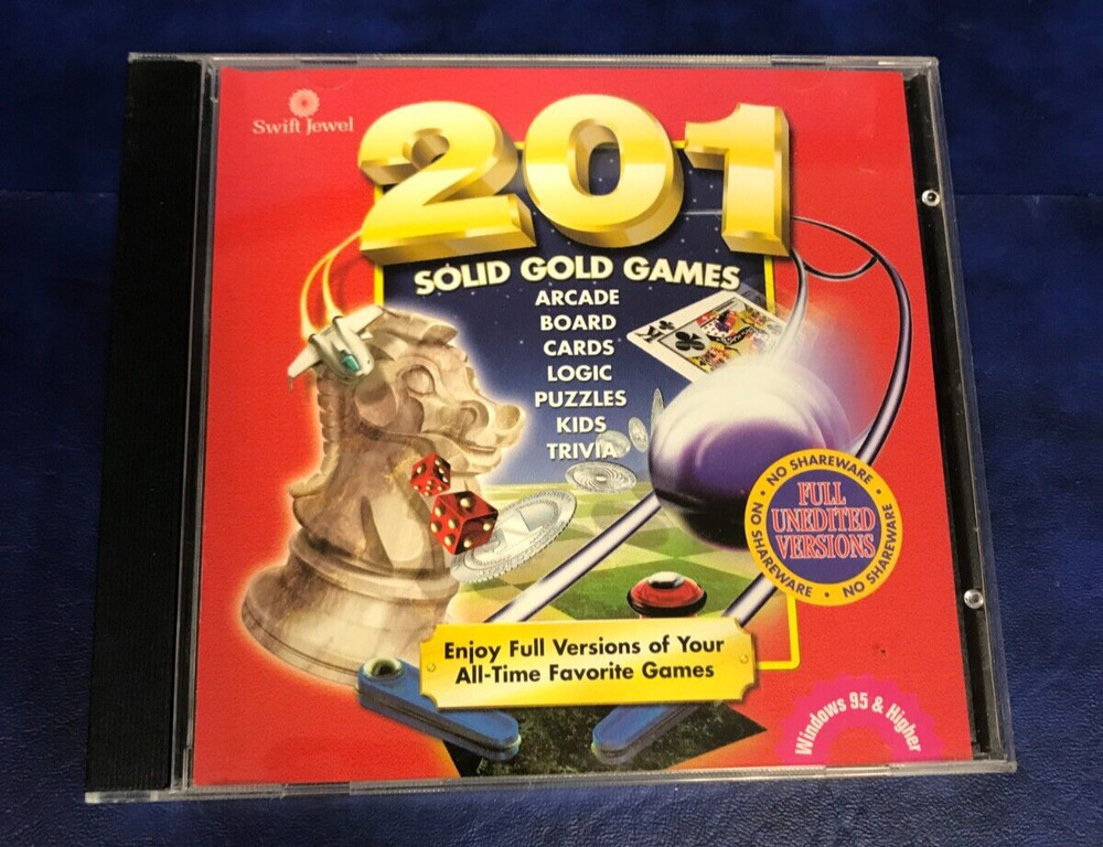 Vintage 2001 Solid Gold Games Software on CD ROM