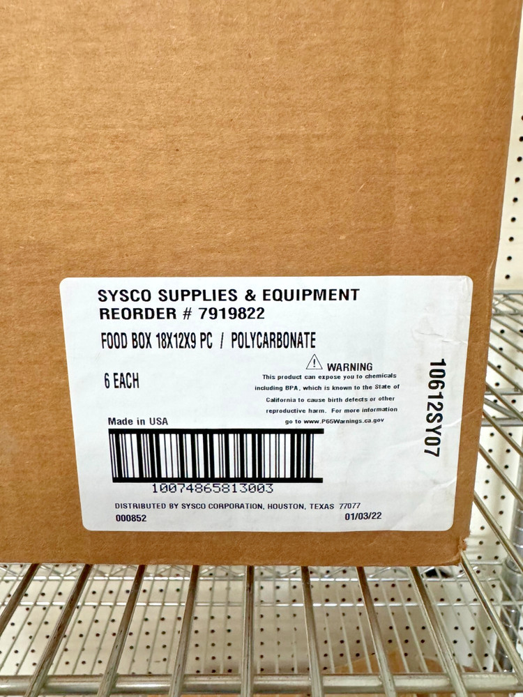 Food Storage- 18x12x9- Polycarbonate