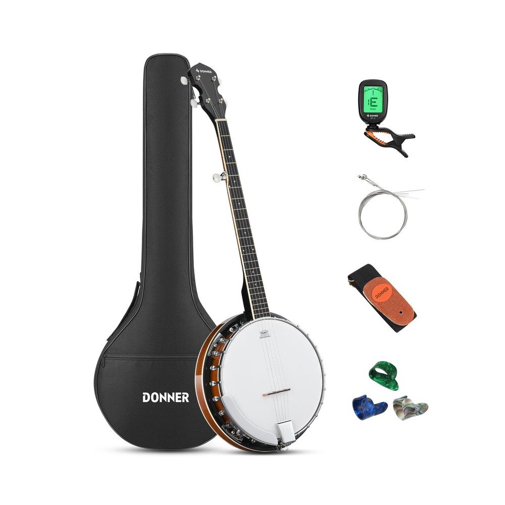 Donner DBJ-200 5 String Banjolele Guitar Kit Brown