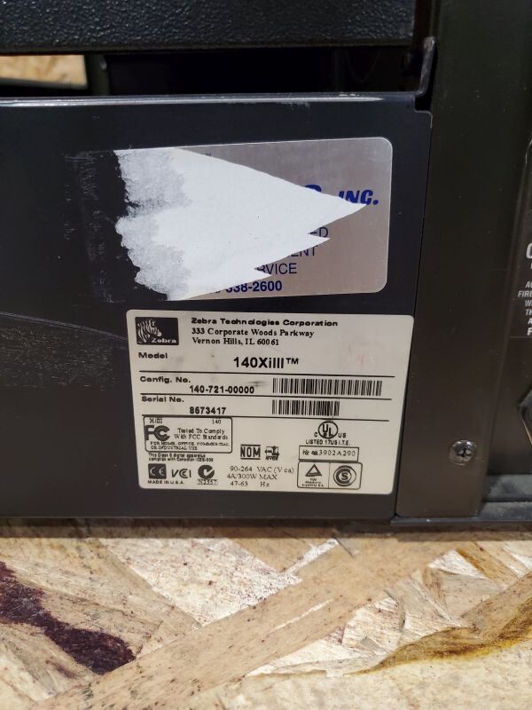 Zebra 110XiIII PLUS Thermal Direct Transfer Label Barcode Printer - Turns on