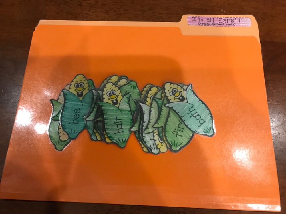 I’m All Ears! Compound Words 2nd grade language arts file folder game