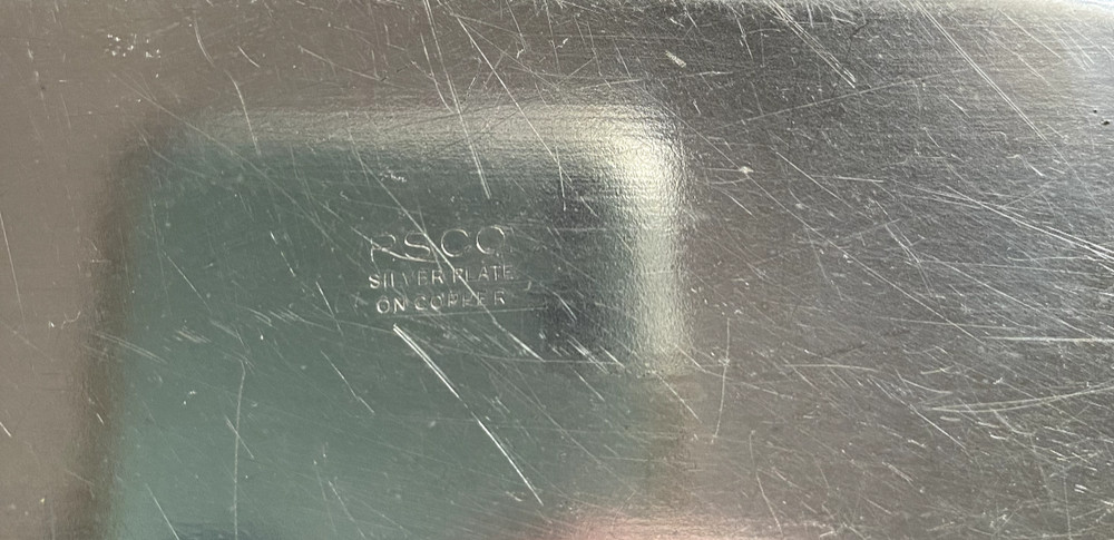 Vintage PSCO Silver Rectangle Serving Platter Silverplate on Copper Preisner