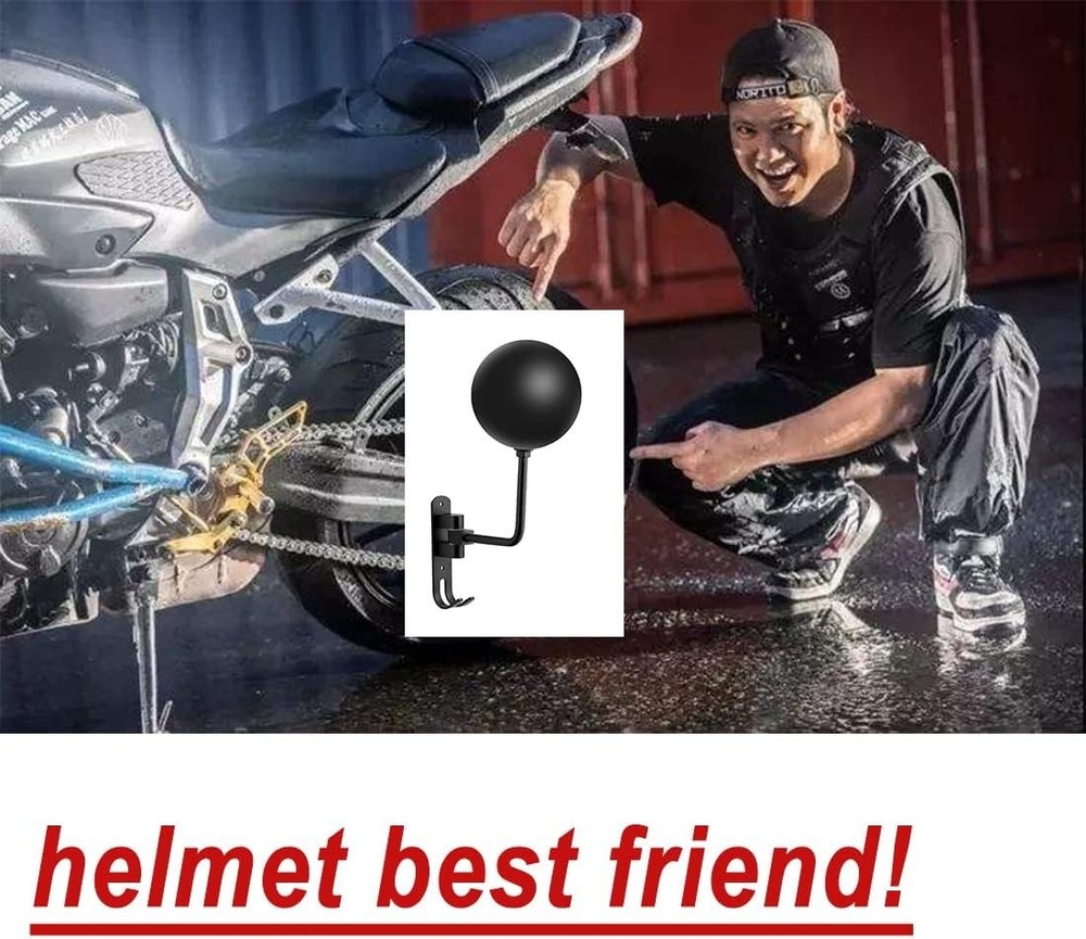 Rust-Resistant Wall Mount Helmet Holder - 6-Pack Convenient Storage Solution