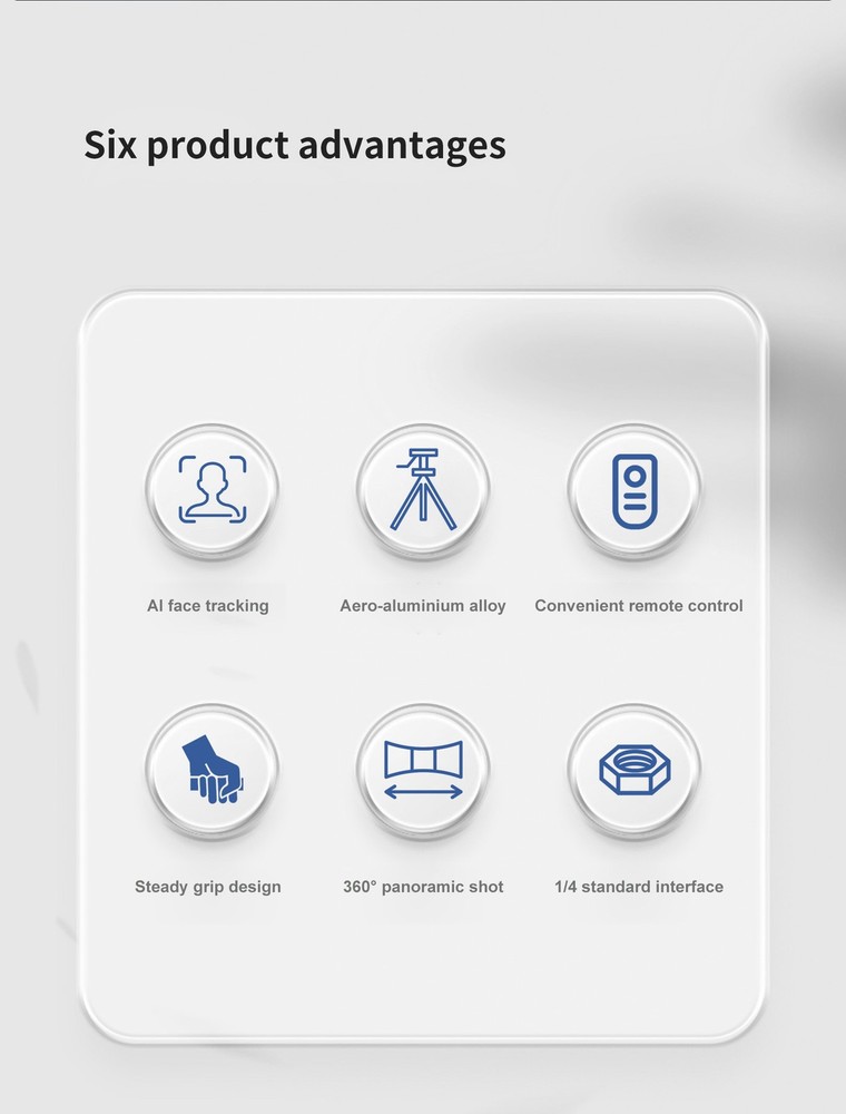 TOALLIN Automatic Face-Tracking Gimbal Remote Shutter Gesture & Remote Control