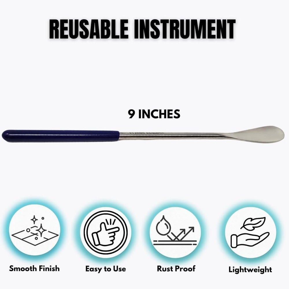 Multipurpose Micro Lab Flat Spoon 9 inches Stainless Steel Spatula Sampler
