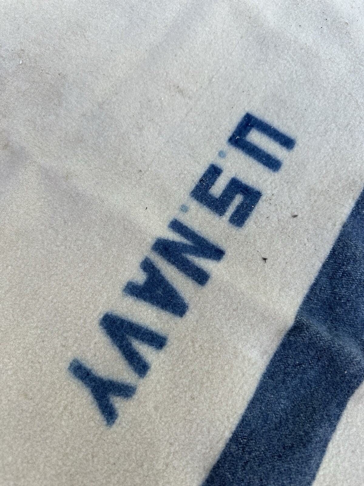 Vintage WW2 US Navy Blanket USN Wool 68x 48"/y35