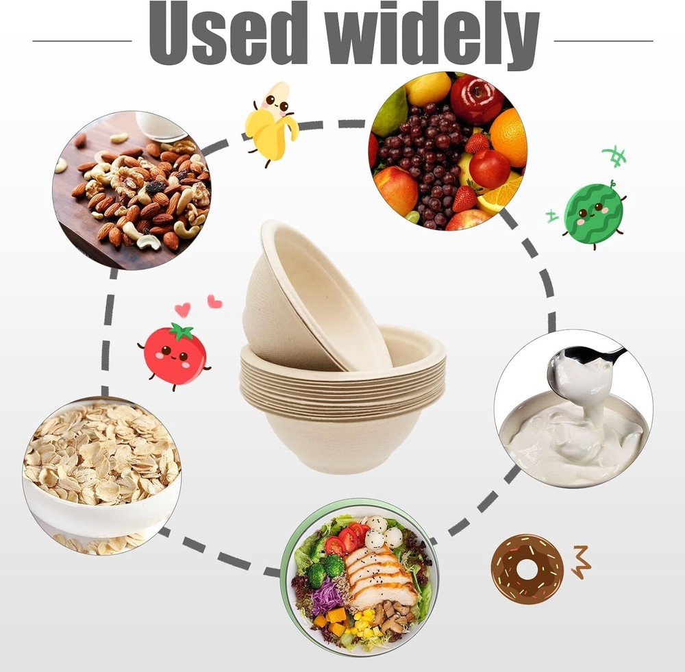 Compostable Paper Bowls- 100 Pack