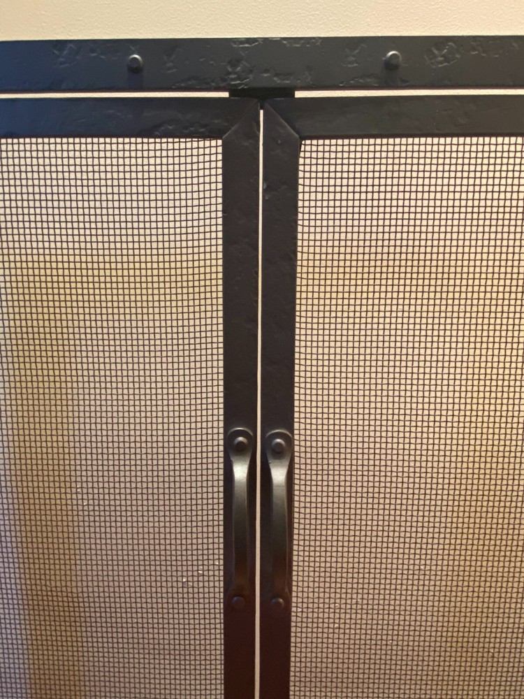 fireplace screen with two doors & complete set of 4 tools (3 sets)